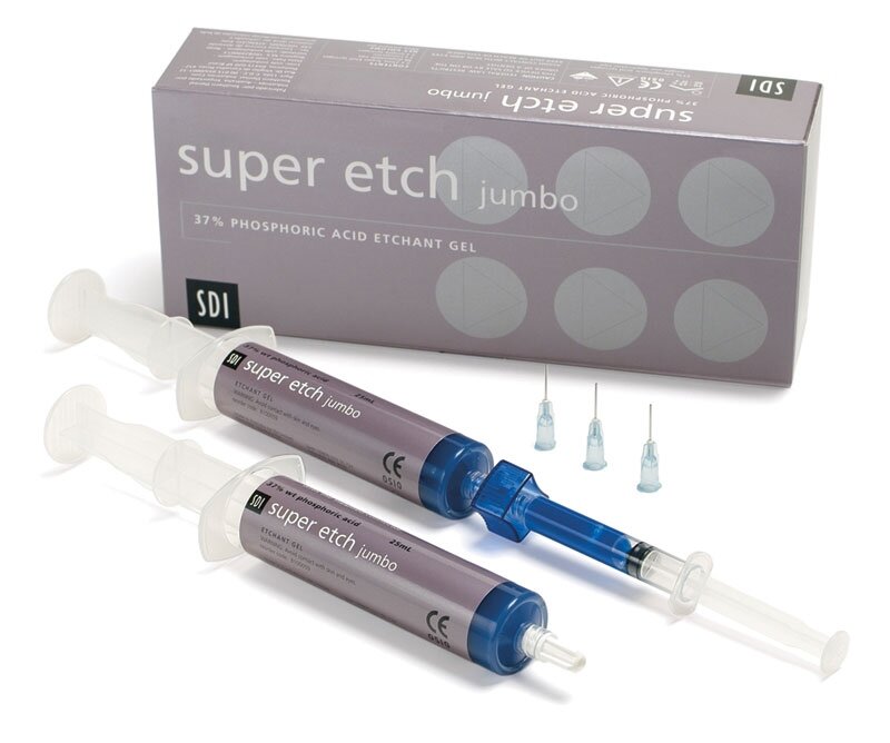 SDI 8100059 Super Etch Jumbo Dental Etchant Syringes 2/Pk 25 mL SDI 8100059 Super Etch Jumbo Dental Etchant Syringes 2/Pk 25 mL